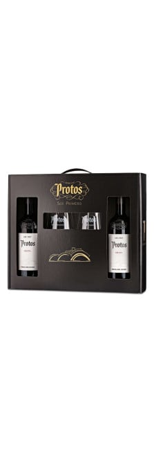 Étui 2 Bouteilles Protos Crianza + 2 verres