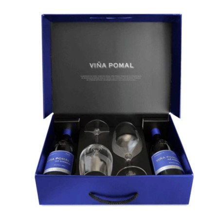 Box 2 Viña Pomal Reserva 106 Barricas with 2 Glasses