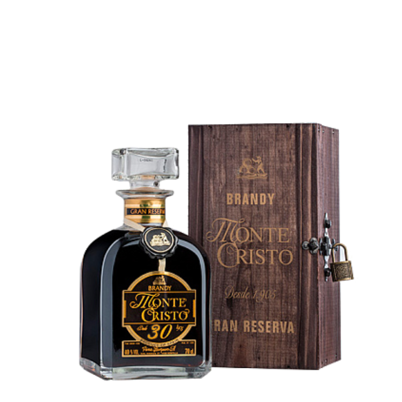 Brandy Monte Cristo 30 años Gran Reserva con Estuche de Madera 70 cl.